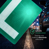 Pegatina Reflectante Rectangular de PVC/PET para Advertencia, Calcomanía para Conductor Principiante, Rojo Prismático de Alta Intensidad, Tamaño Personalizado, España