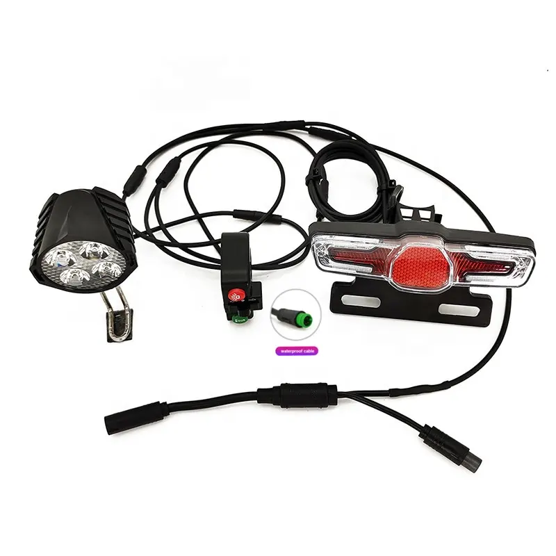 24V 36V 48V 60V ebike Farol Rear Light turn signal LED Brake Light Kit farol de bicicleta elétrica com chifre