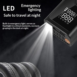 Pompe à air portable sans fil 12V multifonctionnelle pour <span class=keywords><strong>voiture</strong></span> et moto, <span class=keywords><strong>gonfleur</strong></span> de pneus d'urgence noir - Product Image 1