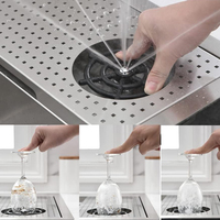 Fabricant tache Drop in SS201 Workstation Sink avec gobelet en verre Rinser éviers encastrés en acier inoxydable 304