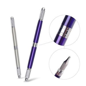 Double Headed Microblading Tattoo Pen Permanent <b>Makeup</b> Manual Pen for Eyebrow Blade Needle <b>Holder</b> Use - Product Image 2