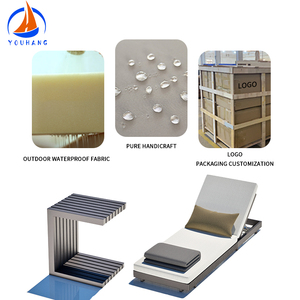 Nuevos muebles de playa de lujo <span class=keywords><strong>Mesa</strong></span> de jardín de aluminio 80 cm Más 4 sillas Patio italiano Piscina Sillas de playa de aluminio con visera - Product Image 2