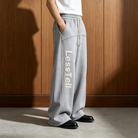 Pantalon de survêtement en chenille LTD-MTR1040 avec empiècements sur le devant, taille à cordon de serrage, en molleton bouclette, coupe large – Fabricant de vêtements