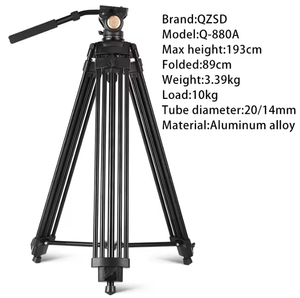 <span class=keywords><strong>Trépied</strong></span> professionnel QZSD Q880A pour appareil photo reflex numérique et hybride, idéal pour la photographie en extérieur, avec capacité de charge de 10 kg - Product Image 1