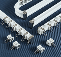 Support réglable et extensible pour rail de rideau, fixation supérieure
