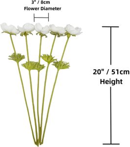 ดอกป๊อปปี้ประดิษฐ์ขนาด 65 ซม. ทำจากผ้าไหม 5 หัว พร้อมก้านดอกแบบฟล็อก ตกแต่งบ้าน ตกแต่งโต๊ะ ขนาดใหญ่ หลายสี - Product Image 3