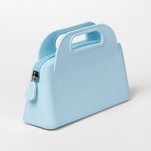 Bolsa de cosméticos de <span class=keywords><strong>playa</strong></span> de goma de silicona portátil, bolsa de maquillaje impermeable de diseño Simple de Color sólido, bolsa de lavado de artículos de tocador - Product Image 3