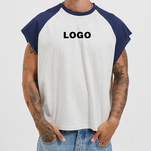 Camiseta Corta Personalizada de Moda con Mangas Cortas, Bloques de Color, Corte Recto, Manga Raglán en Contraste, Top Corto para Hombre - Product Image 1