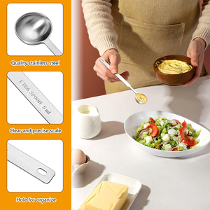 1 muỗng cà phê 5 ml 1/3 muỗng canh tùy chỉnh một muỗng đo bằng thép không gỉ cá nhân dài tay cầm kim loại chỉ đo thìa - Product Image 6
