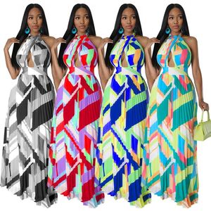 Vestido maxi estampado sin mangas con espalda descubierta, venta al por mayor, moda de verano, vestidos casuales de playa para adultos - Product Image 2
