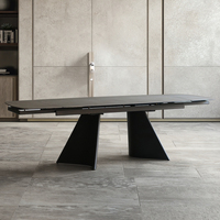 Ensemble de table à manger moderne multifonction avec dessus en marbre Nouveau design rectangulaire extensible et pliant avec matériau en bois pour la salle à manger