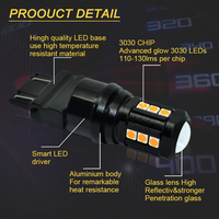 Feux de freinage LED G-View, ampoule 3157, lentille transparente, blanc, rouge, ambre, ajustement universel, 1600 lumens, 4,8 W, projecteur, feux stop, feux arrière