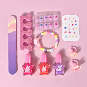 Kit complet de nail art DIY pour filles, autocollants pour ongles, paillettes, sans danger, non toxique, respectueux de l'environnement, facile à utiliser, vernis à ongles à base d'eau, cadeau créatif - Product Image 2