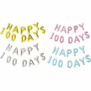 Diskon besar balon Foil bentuk 100 hari spanduk huruf Hari jadi atau Set balon huruf dekorasi pesta ulang tahun Hari ke-100 bayi