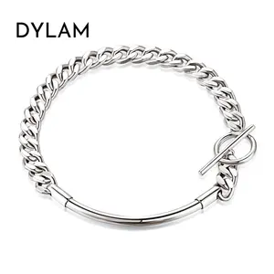 Dylam Bracelet Chains with OT Toggle Clasp Stainless Steel Bracelet Link Chains Jewelry Making Bracelets Chains for Women