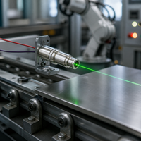 Module laser vert 520 nm de qualité industrielle, mise au point réglable, haute précision, personnalisable OEM pour l'automatisation et la robotique