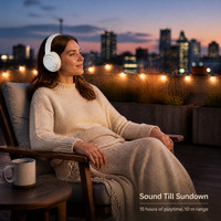 Casque audio certifié Hi-Res 5.4 TDE-21 sans fil supra-auriculaire avec lumière LED, batterie 350 mAh, 120 h en veille