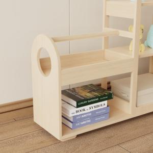 Libreria per <span class=keywords><strong>bambini</strong></span> in legno massello, scaffale a forma di castello con contenitore, espositore per libri da terra indipendente per angolo lettura in cameretta - Product Image 6