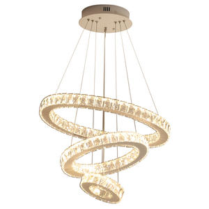 Crystal Ring Chandelier <b>Dining</b> Room Led Round Circle Nordic Pendant <b>Light</b> for Hotel - Product Image 6