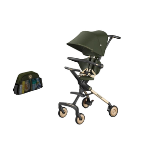 Carrito de Bebé de Lujo, Plegable, de Lino, para Exteriores, con 2/4 Asientos, Capota y Bandeja para Comida - Product Image 2