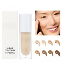 Vente en gros de correcteur minéral avec logo personnalisé, correcteur liquide longue durée, imperméable, couvrance totale, 8 teintes