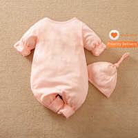 Conjunto de Ropa para Bebé Recién Nacida, Moda Sostenible Hecha a Medida, Conjunto de Mameluco para Bebé, Conjuntos de Ropa para Bebés Niñas con Gorro