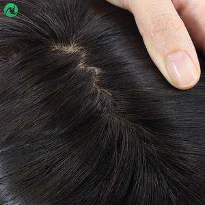 Postizo de Cabello Natural Integrado para <span class=keywords><strong>Mujer</strong></span>, Prótesis Capilar Remy de 16 Pulgadas con Base de Seda, Cabello Chino - Product Image 3