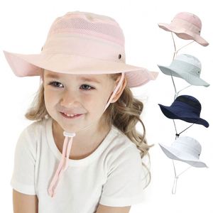 Sombreros de Pescador con Logotipo Personalizado al por Mayor, con Malla de Protección Solar, Transpirables, de Secado Rápido y Ajustables para Niños - Product Image 1