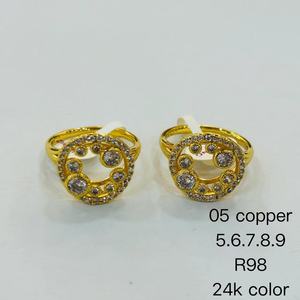 슈핑 주얼리 도매 24K 금도금 중국산 고급 웨딩 약혼 여성 남성 커플 패션 핸드 링 - Product Image 4