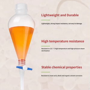 Funil de Separação em Forma de Pêra PP, Funil de Plástico para Laboratório com Escala, Separador de Óleo, Funil de Gotejamento em Forma de Pêra - Product Image 3