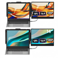 Nouveauté 2025 S1 Double écran pour PC 14 pouces FHD 1080P Écran d'extension pour ordinateur portable compatible Mac OS
