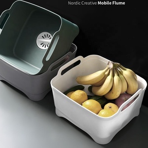 Cesta de Cocina Multifuncional de PP, Recipiente para Almacenar Frutas y Verduras con Drenaje para Uso Doméstico - Product Image 3