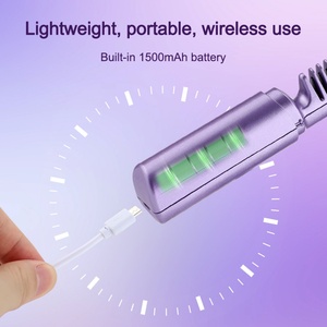 Fast Heated Cordless Straightener Brush Mini Hot <b>Comb</b> Styling Portable USB Rechargeable Electric Wireless Hair Straightening Com - Product Image 5