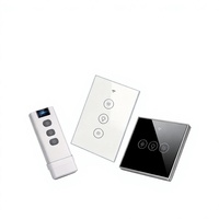 Interrupteur intelligent Wi-Fi tactile et dimmable pour la maison, avec contrôle vocal et minuterie via application, panneau en verre trempé de style européen pour le contrôle de l'éclairage