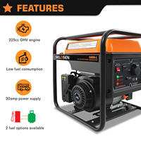 SELOSEN Generator Bensin Portabel 4-Tak Dual Fuel Generator Bensin Portabel dengan Starter Elektrik Jarak Jauh Generateur Electrique