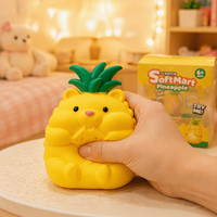 Vente flash - Jouet anti-stress en forme de pêche, de fraise et d'ananas extra-larges de 16 cm, dans un emballage coloré, jouet moelleux