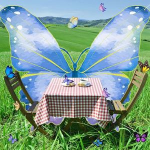 Drapeaux promotionnels personnalisés de haute qualité en tissu polyester avec logo sur mesure, en forme d'ailes de papillon - Product Image 6