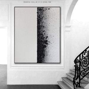 Arte Moderno Wabi Sabi, Pintura al Óleo Blanca Pintada a Mano sobre Lienzo, Arte Abstracto para Pared, Pintura de Yeso con Textura 3D para Sala de Estar - Product Image 1