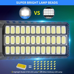 Lampione Solare LED ad Alta Luminosità, Consegna Rapida da Magazzino USA per Distribuzione, con Sensore di Movimento e Telecomando, Garanzia di 3 Anni - Product Image 4