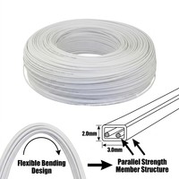Cable de Fibra Óptica FTTH de 2 Hilos Sólidos con 2 Hilos de Acero de Refuerzo, 2 km/Rollo, SM G657A1, Tipo Mariposa