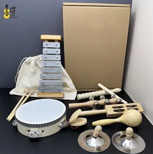 Percussion Wood Musical Instrument Toy Set Montessori Unique Play Toddler Musical Instruments Kids Wooden Toys Set