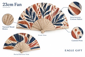 Custom Wood Gold <b>Hand</b> <b>Held</b> <b>Fan</b> 23Cm Wedding Wood <b>Hand</b> <b>Fan</b> With Writing Text on Rib <b>Hand</b> <b>Held</b> Personalized - Product Image 2