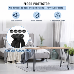 Pieds de table en forme d'épingle à cheveux de 30 pouces, lot de 4 pieds de bureau, capacité de charge de 880 lb, pieds de meubles robustes noirs, DIY, pour table à manger, bureau, EDPTBL019 - Product Image 2