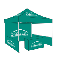 Auvent pop-up à cadre en aluminium de 10x10ft avec matériau principal en PC pour les événements en plein air Expositions Impression de logo Tente d'exposition commerciale