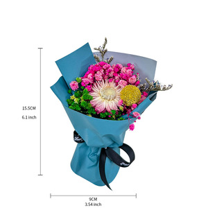 Vente en gros de fleurs artificielles roses stabilisées pour toujours <span class=keywords><strong>bouquet</strong></span> de roses à 5 têtes avec logo divers et personnalisé - Product Image 4