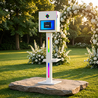 Machine à selfie portable pour mariage, cabine photo avec cadre LED, écran tactile de 15,6 pouces