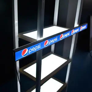 Tienda de luz integrada de tamaño personalizado o barra LED estante de exhibición