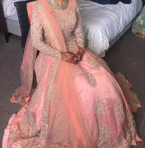 2019 vestido de novia bordado Zardozi pesado hasta el suelo hinchado ropa india y paquistaní - Product Image 5