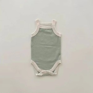 Body de Verano sin Mangas para Bebé, con Ribete en Contraste, <span class=keywords><strong>Camiseta</strong></span> de Algodón Suave, Pelele para Niñas y Niños - Product Image 2