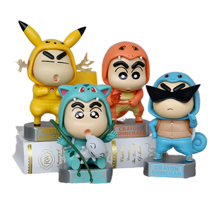 Figuras de PVC de Anime Japonés de Nuevo Estilo - Crayon Shin-chan, <span class=keywords><strong>Cosplay</strong></span> de Squirtle, Bulbasaur, Charmander, Figura de Acción Decorativa para Mesa - Product Image 1